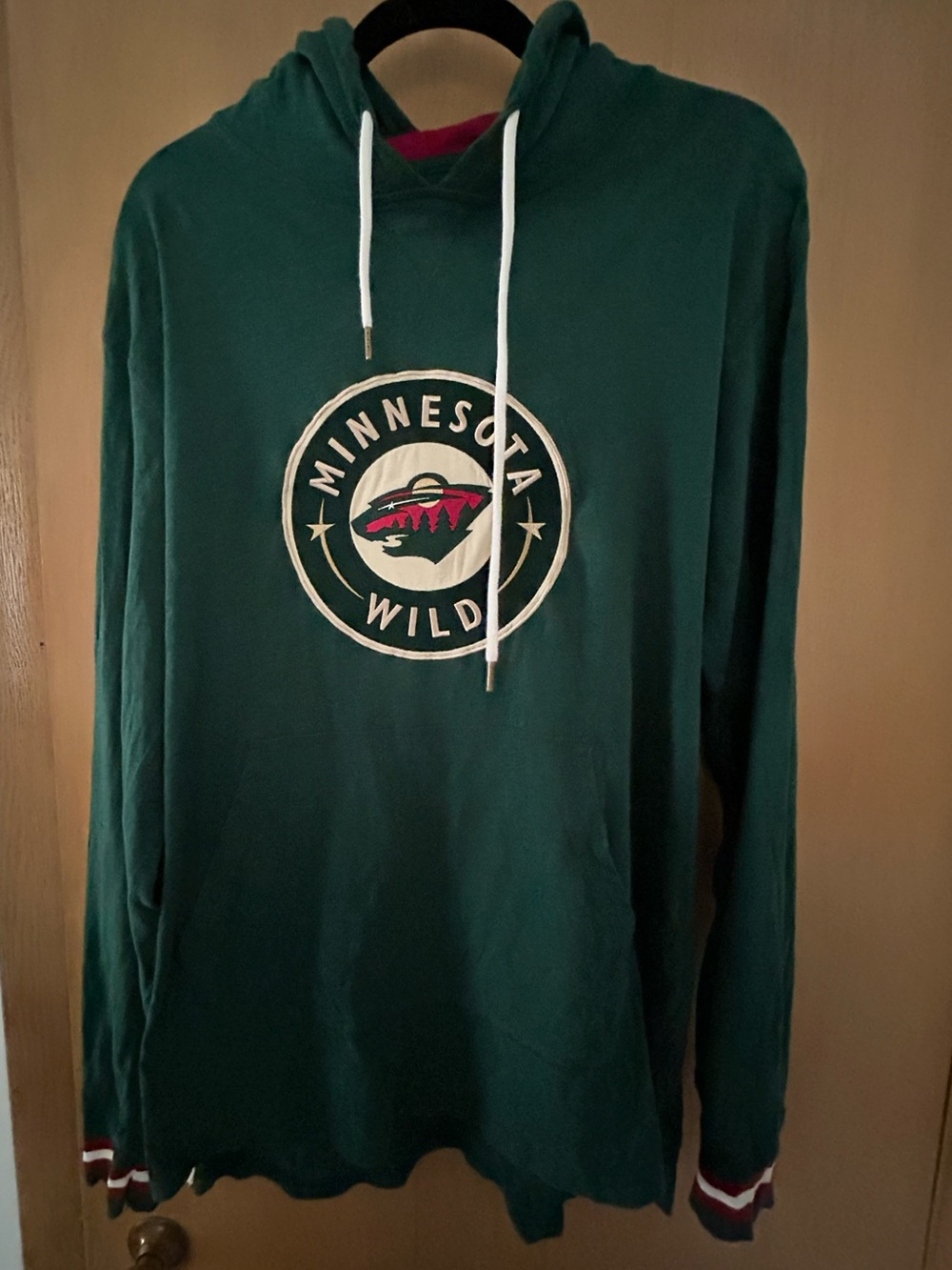 Minnesota Wild Mitchell & Ness Hooded Vintage Long-Sleeve Tee